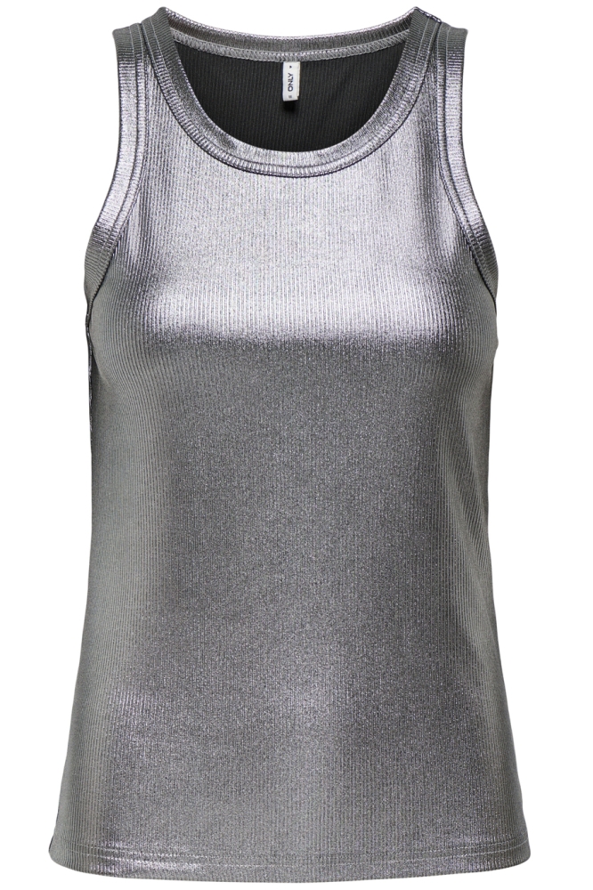 ONLSOL LIFE S/L GLITTER RIB TOP JRS 15325270 PHANTOM/SILVER FOIL